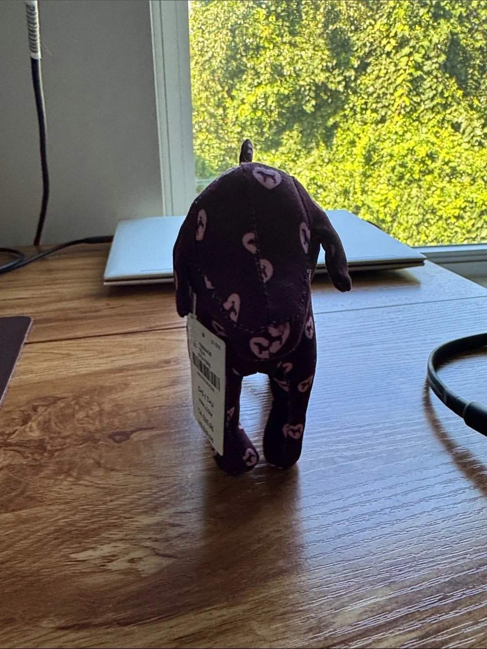 PINK Victoria's Secret Plum Dachshund Plush with Pink Heart Motif